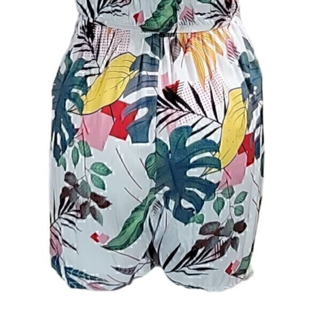 Women's Silk Romper Playsuit Shorts L/XL Multicolor - Picture 7 of 9